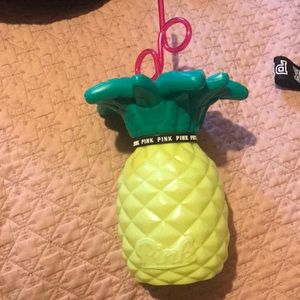 Pineapple drink cup with straw